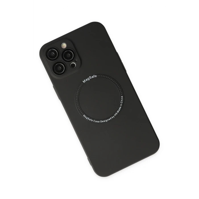 ieg™  iPhone 12 Pro Kılıf Jack Magneticsafe Lens Silikon - Siyah