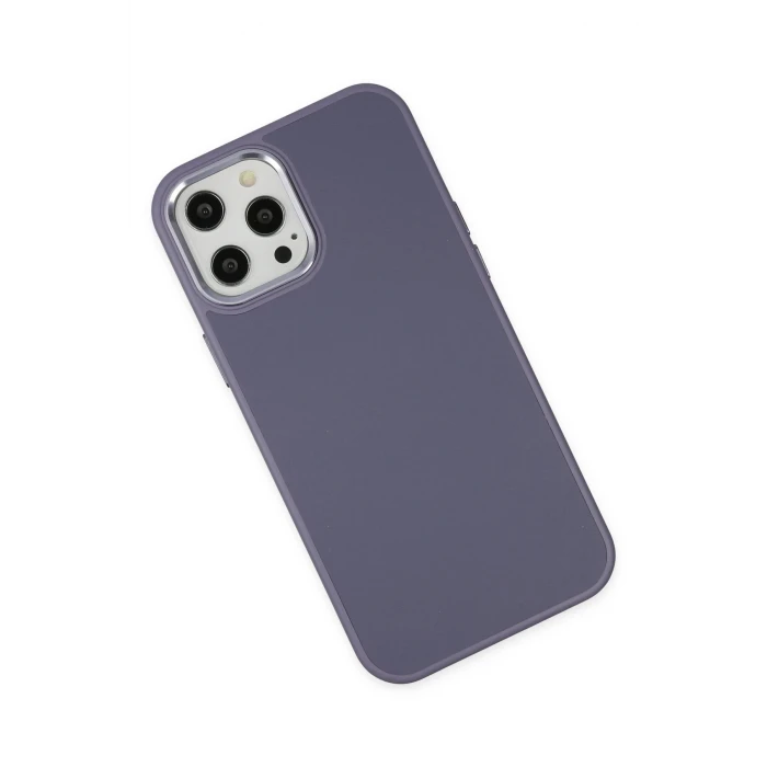 ieg™  iPhone 12 Pro Max Kılıf Asya Deri Silikon - Mor