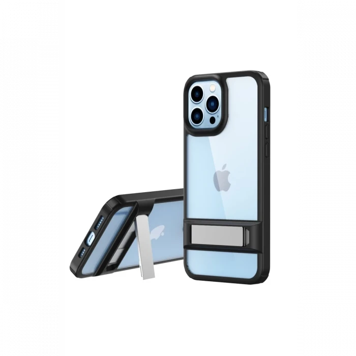 ieg™  iPhone 13 Pro Max Kılıf Rolet Stand Kapak - Siyah