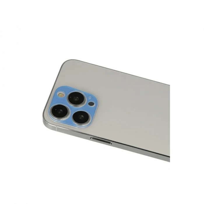 ieg™  iPhone 13 Pro Max Rainbow Kamera Lens Koruma Cam - Mavi