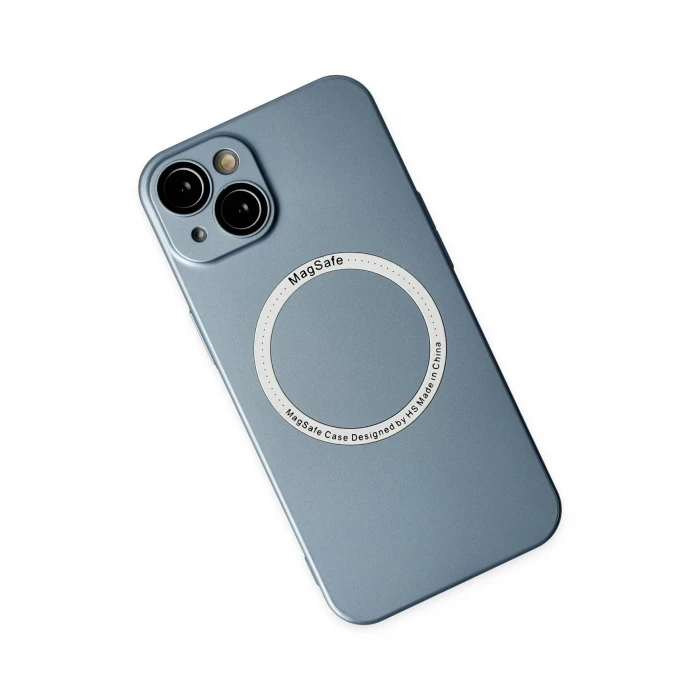 ieg™  iPhone 14 Plus Kılıf Jack Magneticsafe Lens Silikon - Sierra Blue