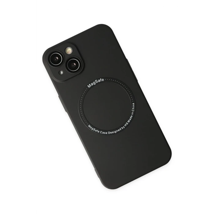 ieg™  iPhone 14 Plus Kılıf Jack Magneticsafe Lens Silikon - Siyah