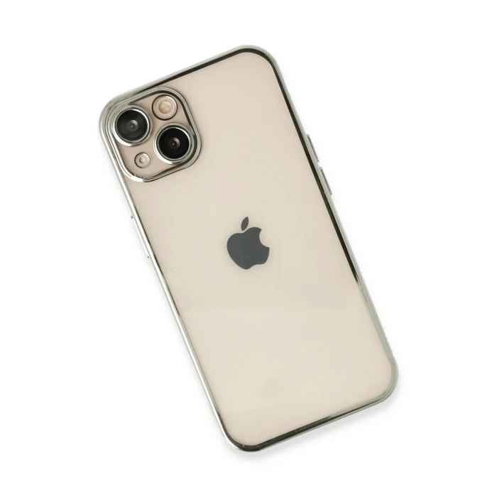 ieg™  iPhone 14 Plus Kılıf Razer Lensli Silikon - Gümüş