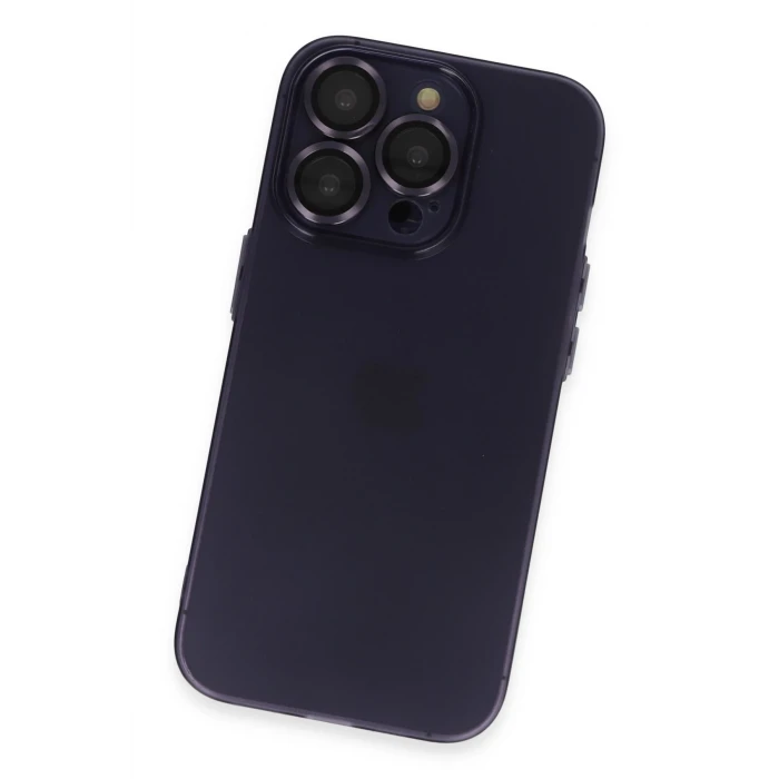 ieg™  iPhone 14 Pro Max Kılıf Luko Lens Silikon - Derin Mor