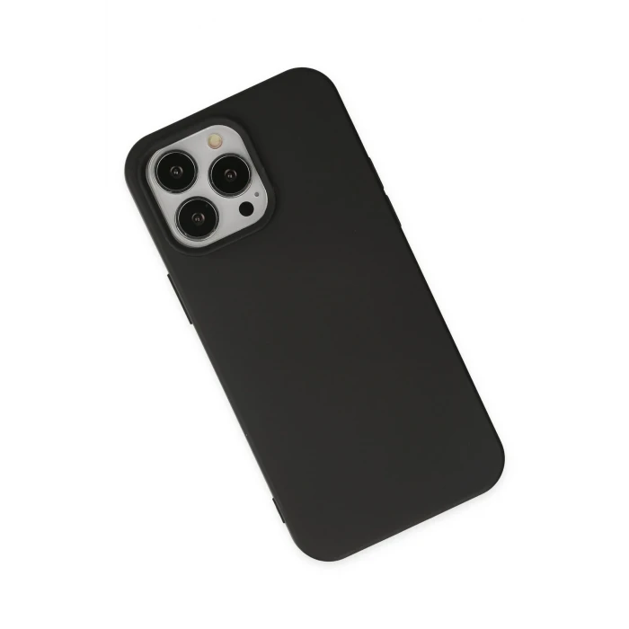 ieg™  iPhone 14 Pro Max Kılıf Nano içi Kadife Silikon - Siyah