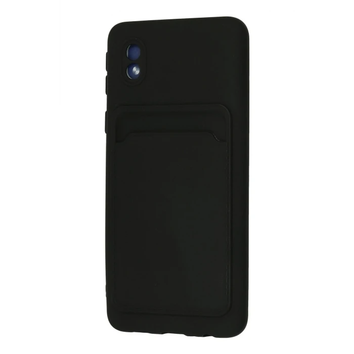 ieg™  Samsung Galaxy A01 Core Kılıf Kelvin Kartvizitli Silikon - Siyah