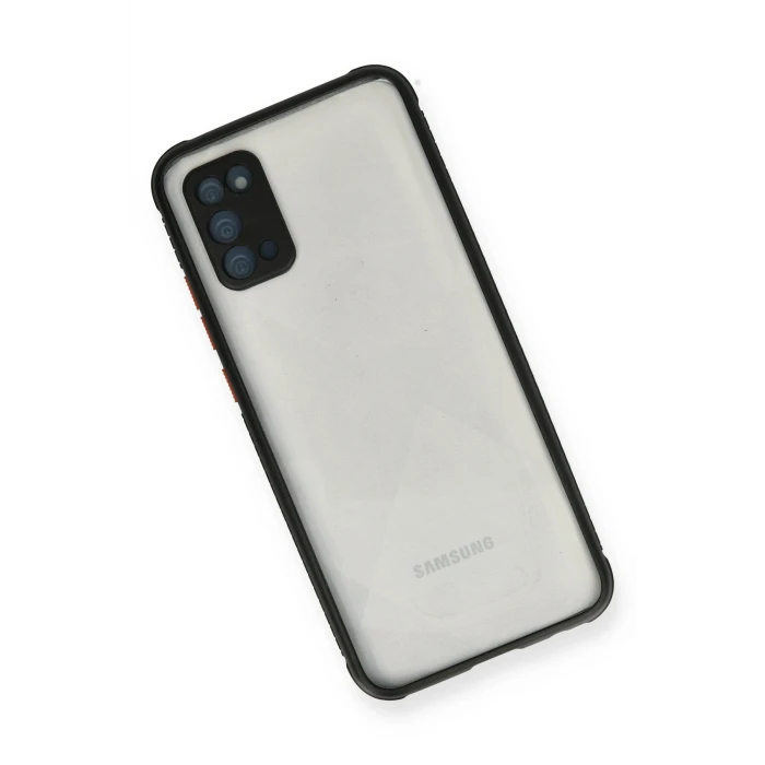 ieg™  Samsung Galaxy A02S Kılıf Miami Şeffaf Silikon - Siyah