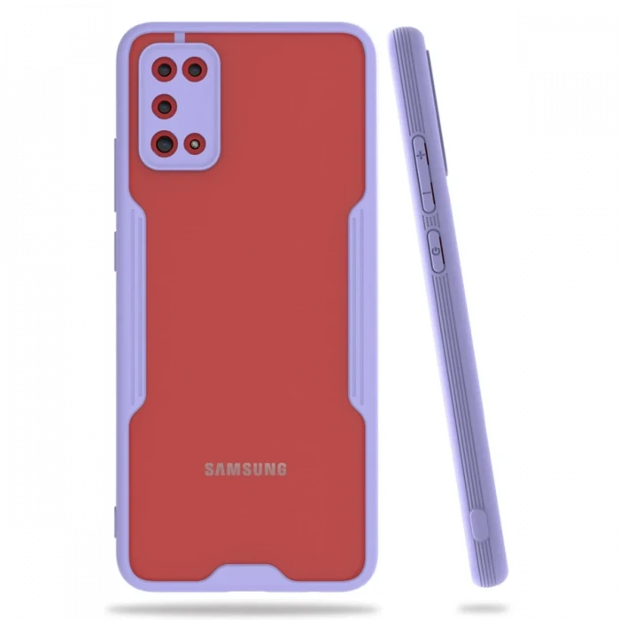 ieg™  Samsung Galaxy A02S Kılıf Platin Silikon - Lila