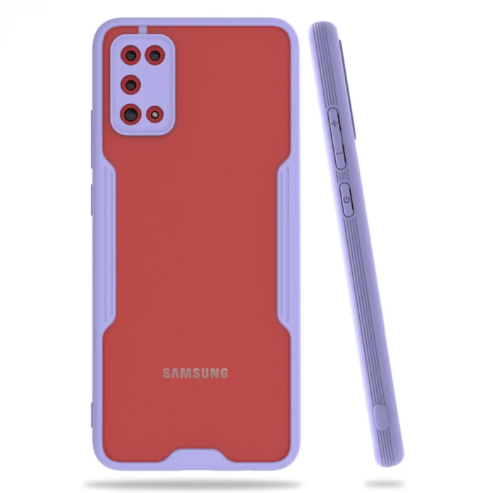 ieg™  Samsung Galaxy A02S Kılıf Platin Silikon - Lila