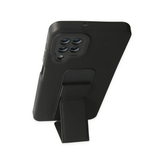 ieg™  Samsung Galaxy A22 Kılıf Mega Standlı Silikon - Siyah