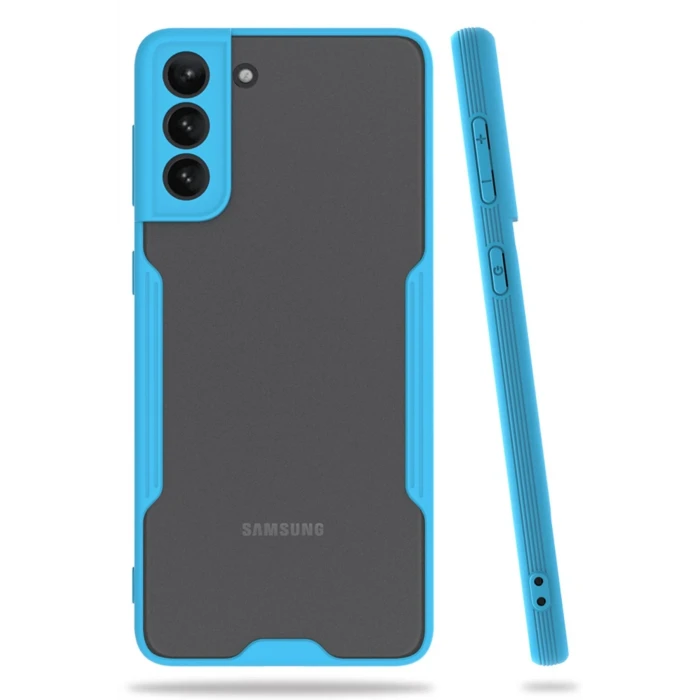ieg™  Samsung Galaxy S21 Plus Kılıf Platin Silikon - Mavi