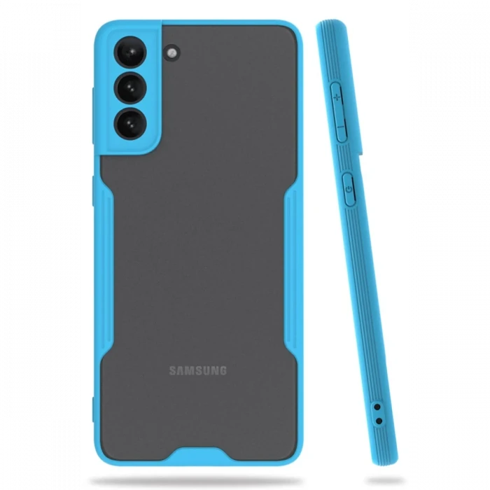 ieg™  Samsung Galaxy S21 Plus Kılıf Platin Silikon - Mavi