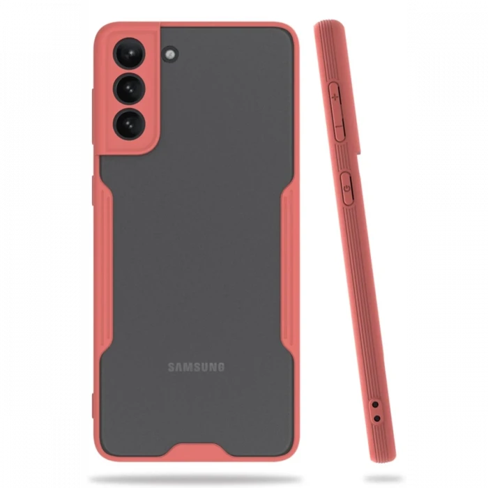 ieg™  Samsung Galaxy S21 Plus Kılıf Platin Silikon - Pembe