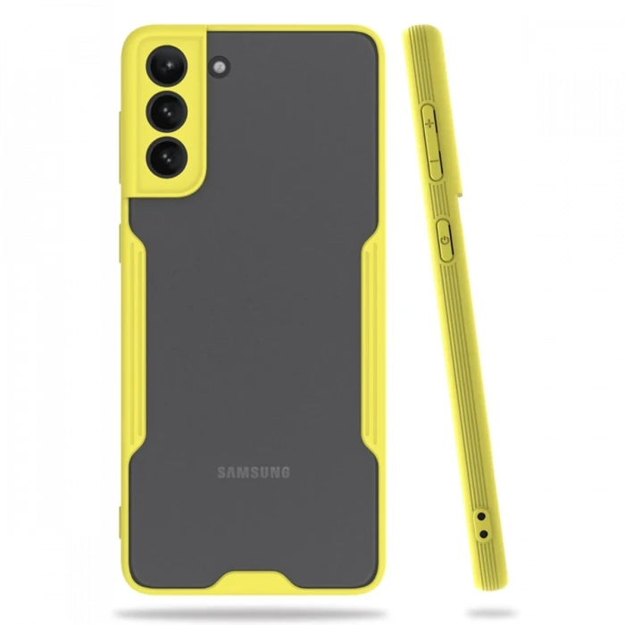 ieg™  Samsung Galaxy S21 Plus Kılıf Platin Silikon - Sarı