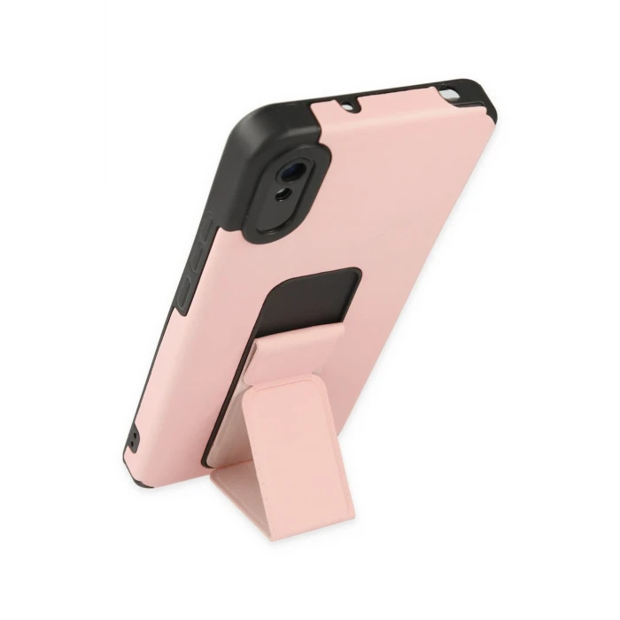 ieg™  Xiaomi Redmi 9A Kılıf Mega Standlı Silikon - Pudra