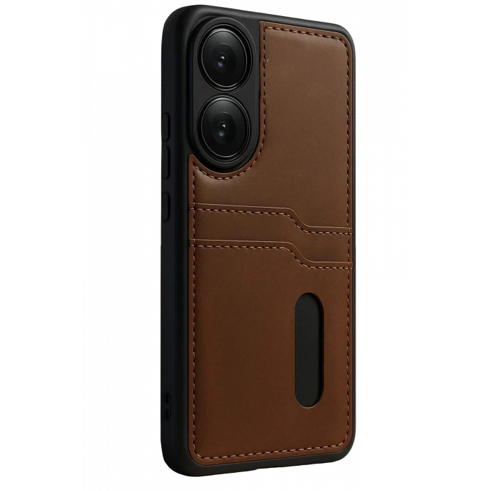 ieg™  Oppo A38 Sara Kartvizitli Deri Kılıf - Taba