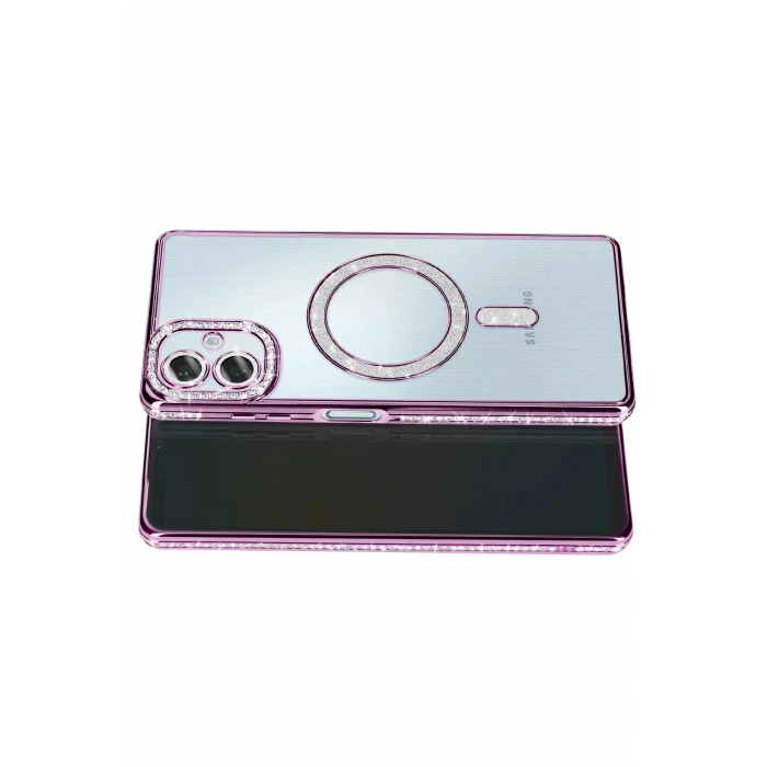 ieg™  Samsung Galaxy A07 4G Joke Simli Magneticsafe Kılıf - Derin Mor