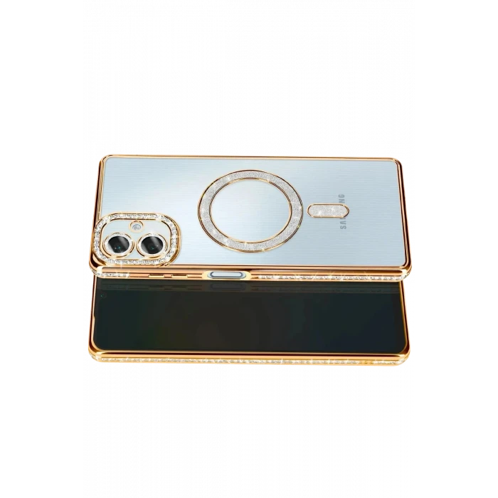 ieg™  Samsung Galaxy A07 4G Joke Simli Magneticsafe Kılıf - Gold