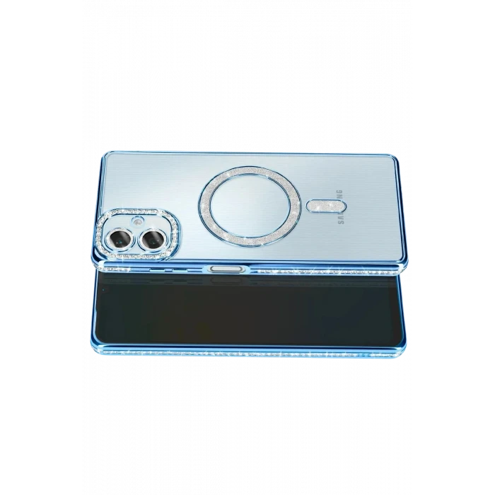 ieg™  Samsung Galaxy A07 4G Joke Simli Magneticsafe Kılıf - Mavi