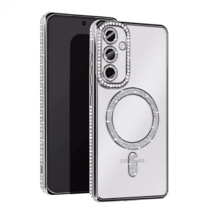 ieg™  Samsung Galaxy A26 Joke Simli Magneticsafe Kılıf - Gümüş