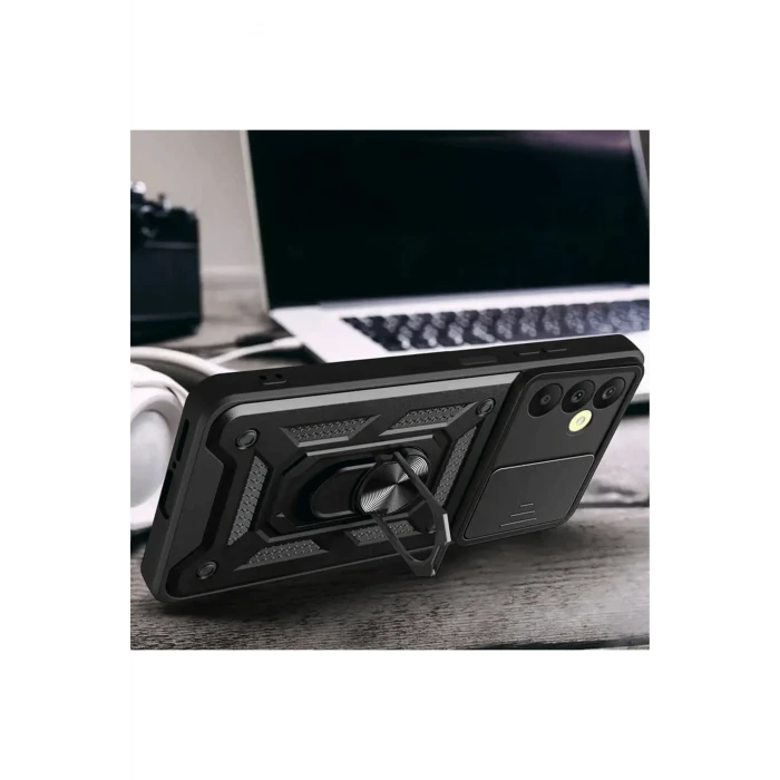 ieg™  Samsung Galaxy S24 FE Pars Lens Yüzüklü Silikon - Siyah