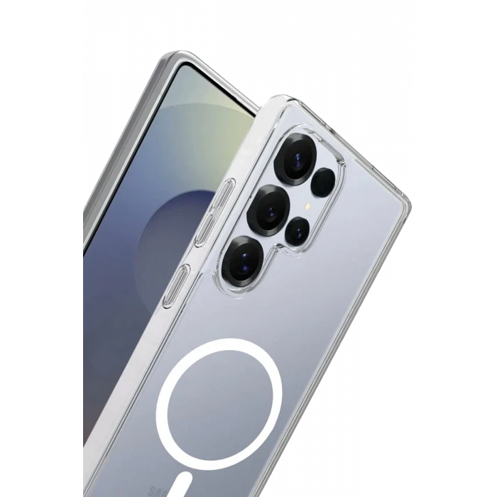 ieg™  Samsung Galaxy S24 Ultra Combo Sert Şeffaf Magsafe Kapak - Şeffaf
