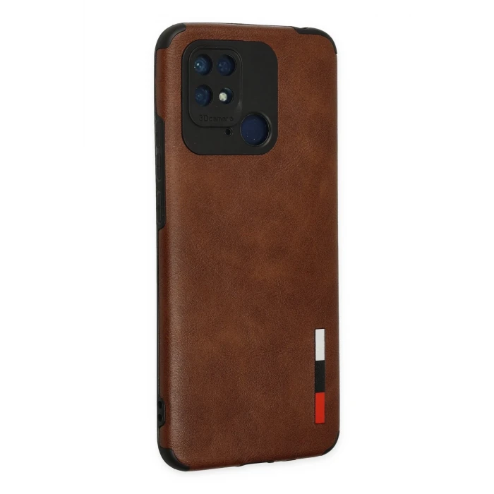 ieg™  Xiaomi Redmi 10C Kılıf Loop Deri Silikon - Kahverengi