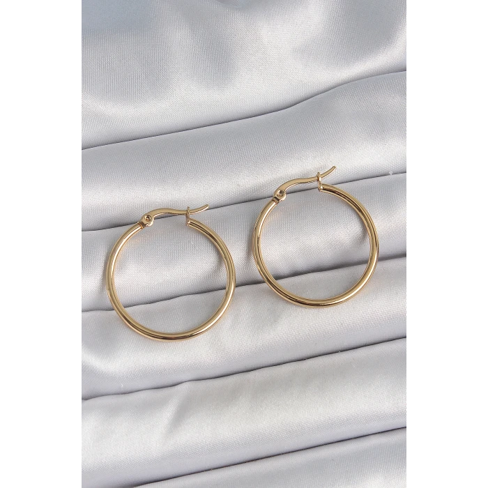 ietaks™ 316 Çelik Gold Renk 27 mm Halka Model Kadın Küpe