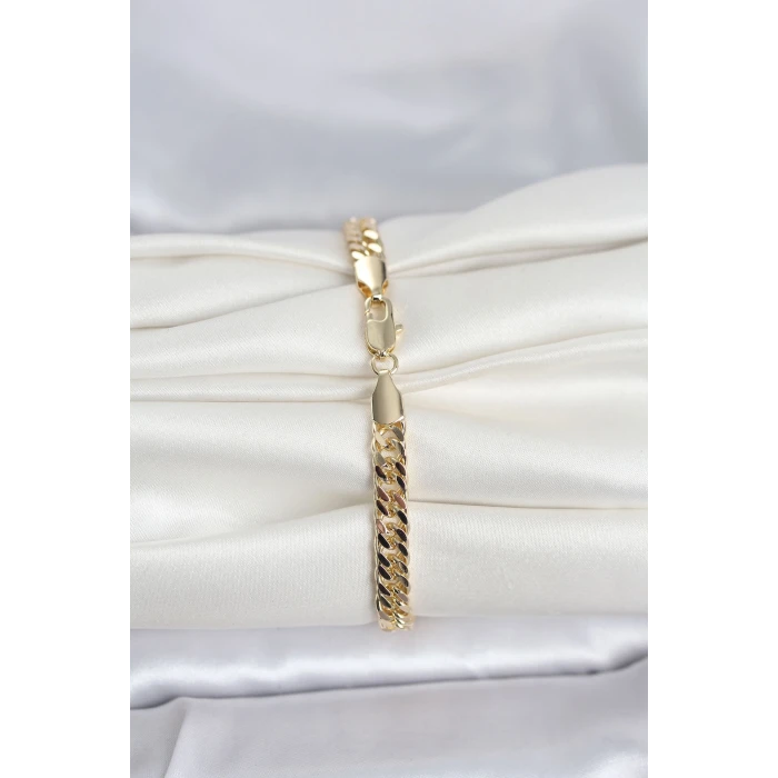 ietaks™ CM 14K Gold Renk Kalın Zincir Model Kadın Bileklik