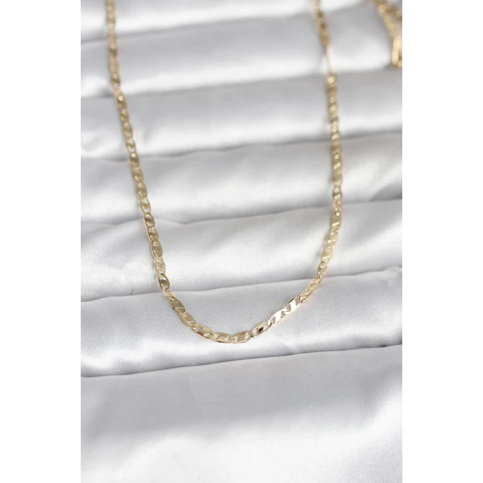 ietaks™ CM 14K Gold Renk Yassı Zincir Model 60 cm Kadın Kolye