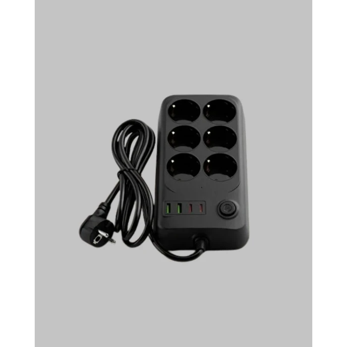 ieg™ 2500W Güçlü 6’lı Priz USB ve Type-C Çıkışlı Termal Korumalı