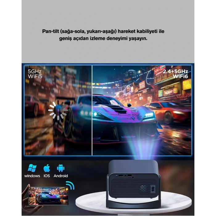 ieg™ Android TV 11 İşletim Sistemli Elektrikli Odaklama Projektör