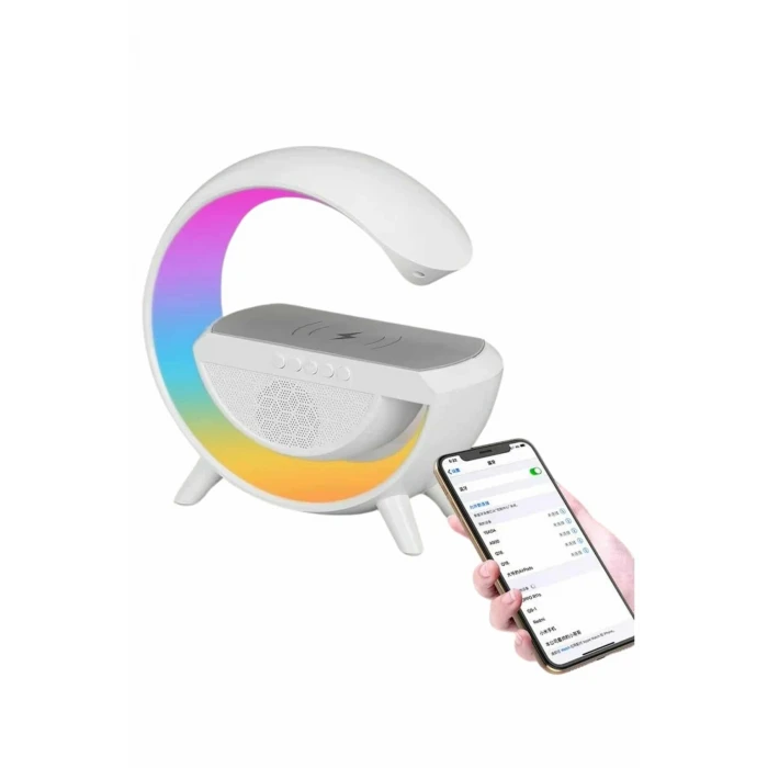 ieg™ Bluetooth Hoparlör G Şekli Atmosfer Akıllı Rgb Lamba Wireless Kablosuz Şarj