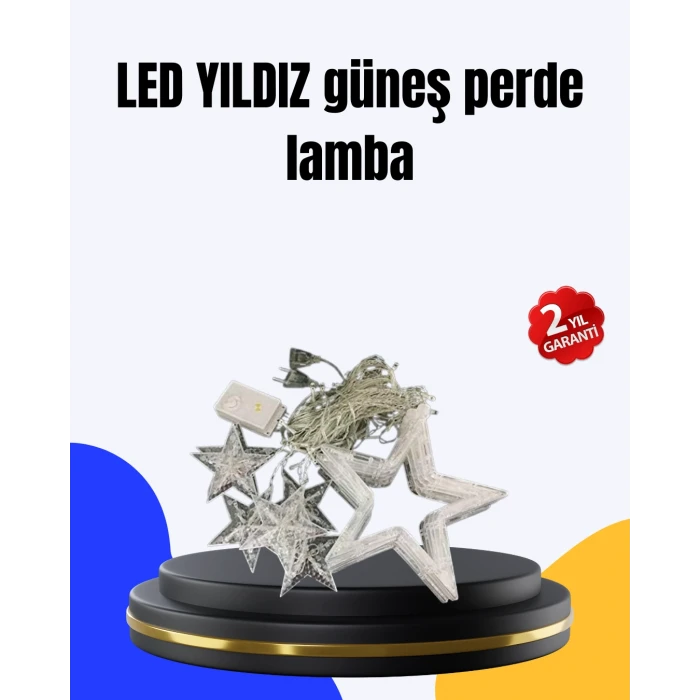 ieg™ Dekoratif Yıldız Peri Led Perde 3x3 Metre Ortam Işığı