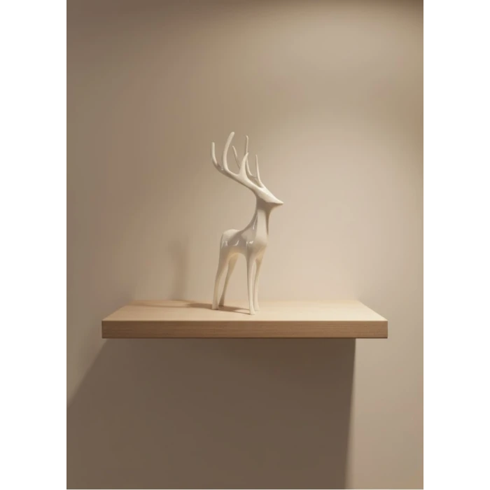 ieg™ Geyik Figürü Beyaz Modern Salon ve Raf Dekoru
