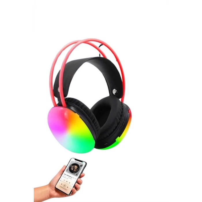 ieg™ Kablosuz Bluetooth Kulaklık RGB Işıklı Kulak Üstü 5.3 Bluetooth Bağlantılı