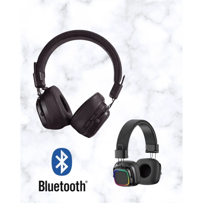 ieg™ Kablosuz RGB Işıklı Katlanabilir Bluetooth Kulak Üstü Kulaklık