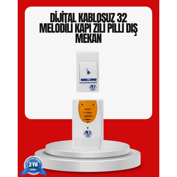 ieg™ Kolay Kullanımlı Kablosuz Kapı Zili Şık ve Sade Tasarım