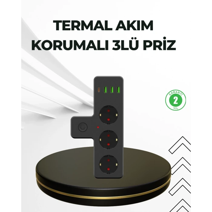 ieg™ Masa Üstü Çoklu Priz USB ve Type-C Çıkışlı Güç Dağıtıcı