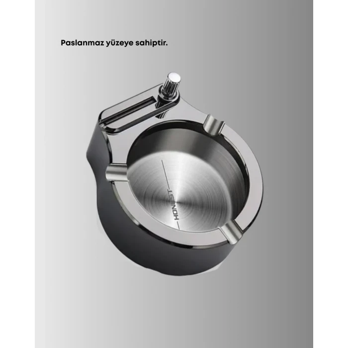 ieg™ Paslanmaz Çakmaklı Küllük Modern Masa Üstü Aksesuar