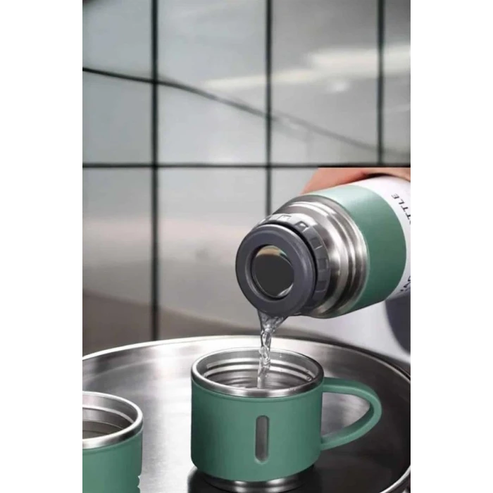 ieg™ Paslanmaz Çelik 3’lü Termos Seti Vakumlu ve 8 Saat Isı Koruma