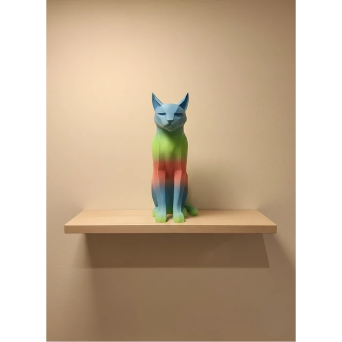 ieg™ Pastel Rainbow Kedi Figürü Masa ve Raf Üstü Ev Dekorasyonu