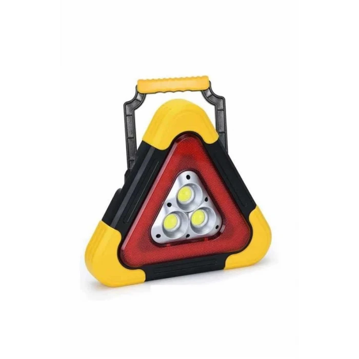 ieg™ Reflektör Güneş Panelli Solarlı Şarjlı Üçgen Işıklı Trafik Reflektör Fener