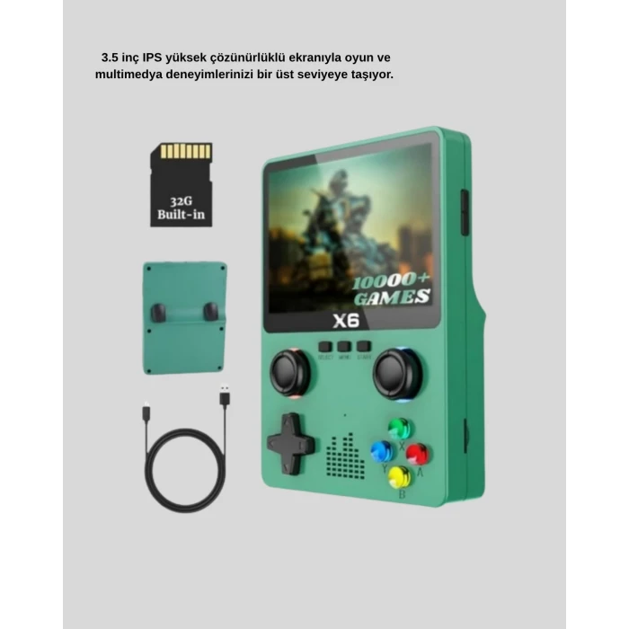 ieg™ Retro Taşınabilir Konsol 3.5 IPS Ekran Ergonomik Çift LR Kontrollü