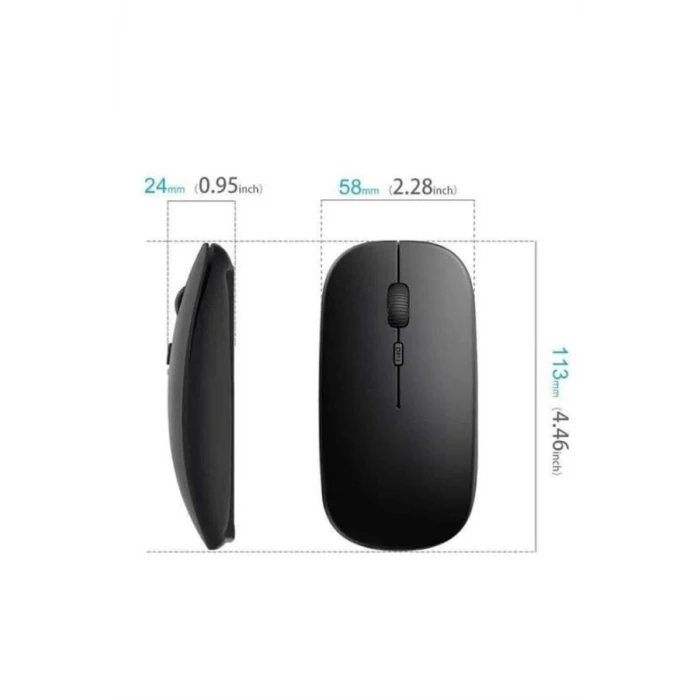 ieg™ Siyah Wireless Kablosuz Sessiz Mouse Bluetooth Bağlantılı