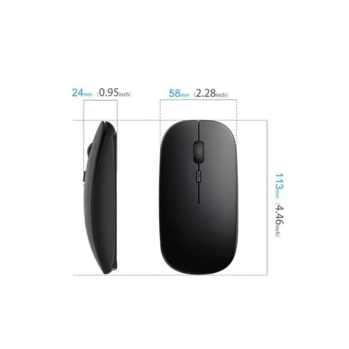 ieg™ Siyah Wireless Kablosuz Sessiz Mouse Bluetooth Bağlantılı