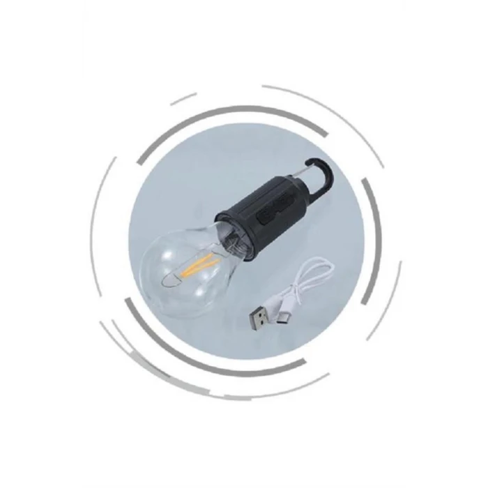 ieg™ Taşınabilir Askılı Ampul Kamp Lambası Askılı Type-C Şarjlı Bahçe Lambası
