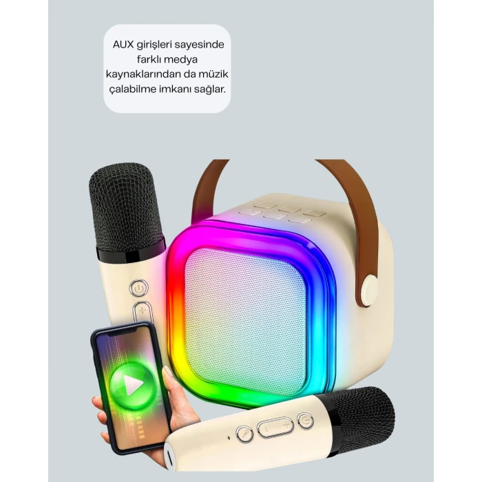 ieg™ Taşınabilir Bluetooth Karaoke Hoparlör – 2400 mAh Batarya