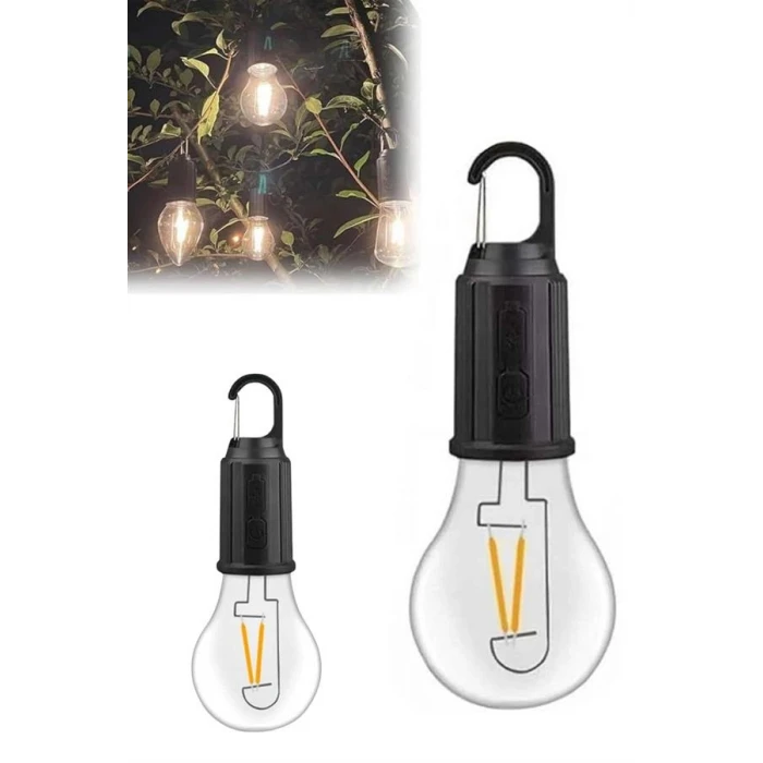 ieg™ Taşınabilir Şarjlı Led Ampul Askılı Lamba Kamp Bahçe Lambası