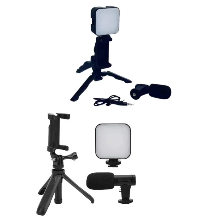 ieg™ Telefon Tutucu Mikrofonlu Işıklı Youtuber Video Kayıt
